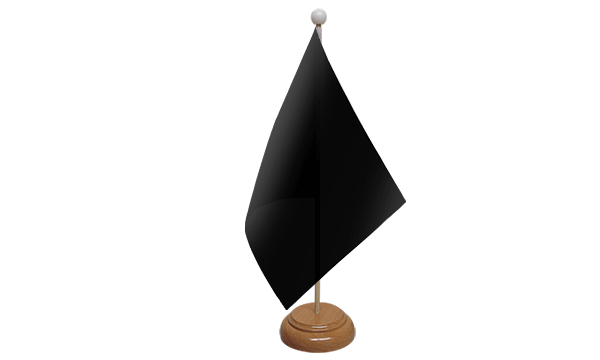 Plain Black Small Flag with Wooden Stand